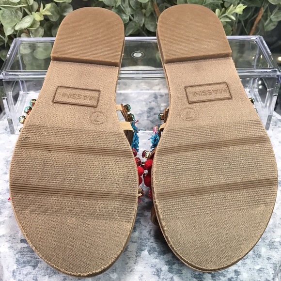 Massini Multimedia Embellished Strappy Toe Loop Sandals Women’s 7M☀️Like NEW☀️ - Picture 8 of 9